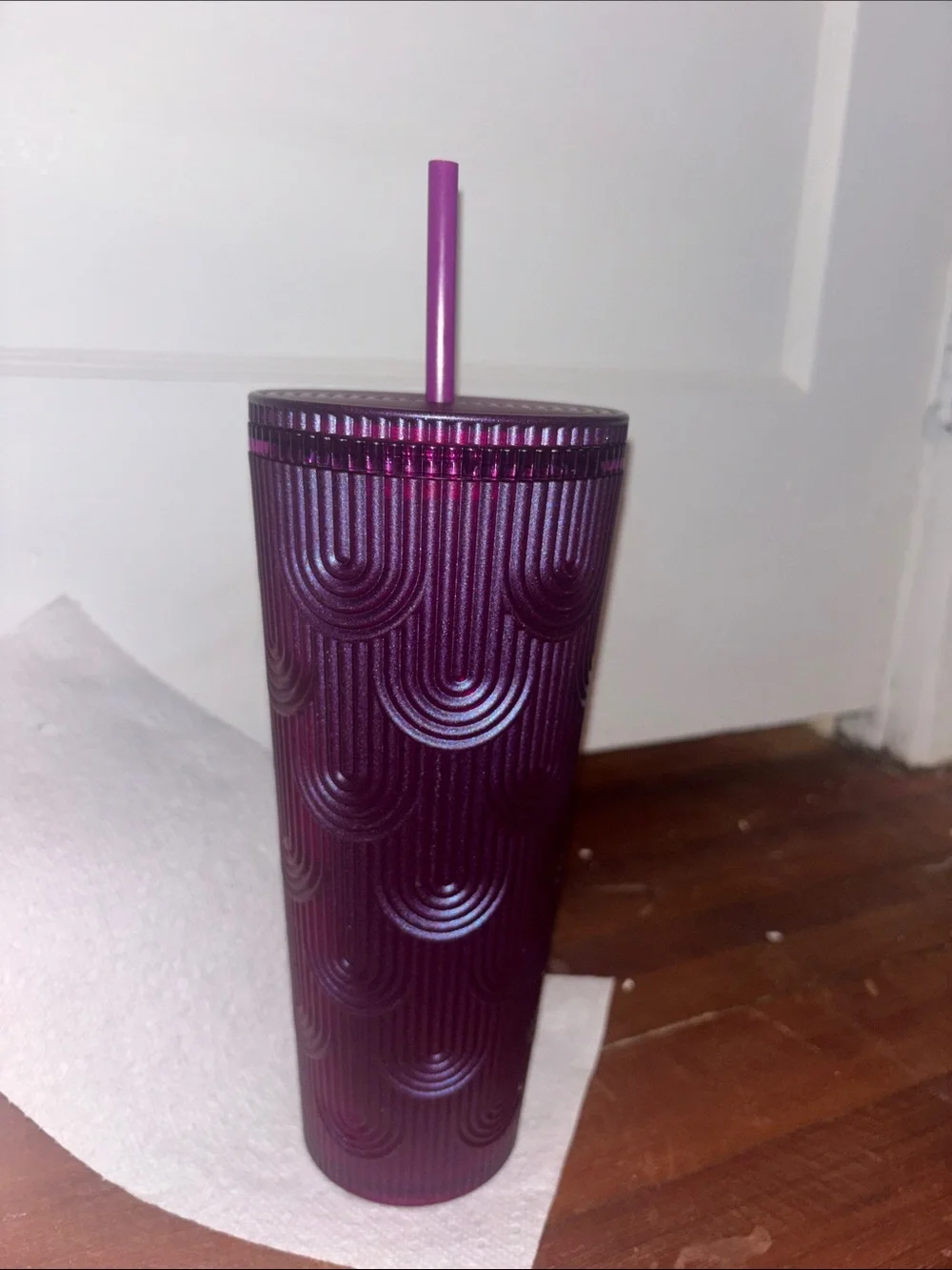 Starbucks Metallic Purple Ombre Tall Tumbler with Straw